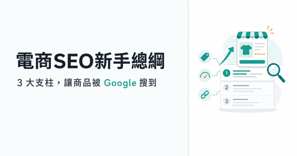 電商SEO新手總綱：3 大支柱 × 實作步驟，讓商品被 Google 搜到