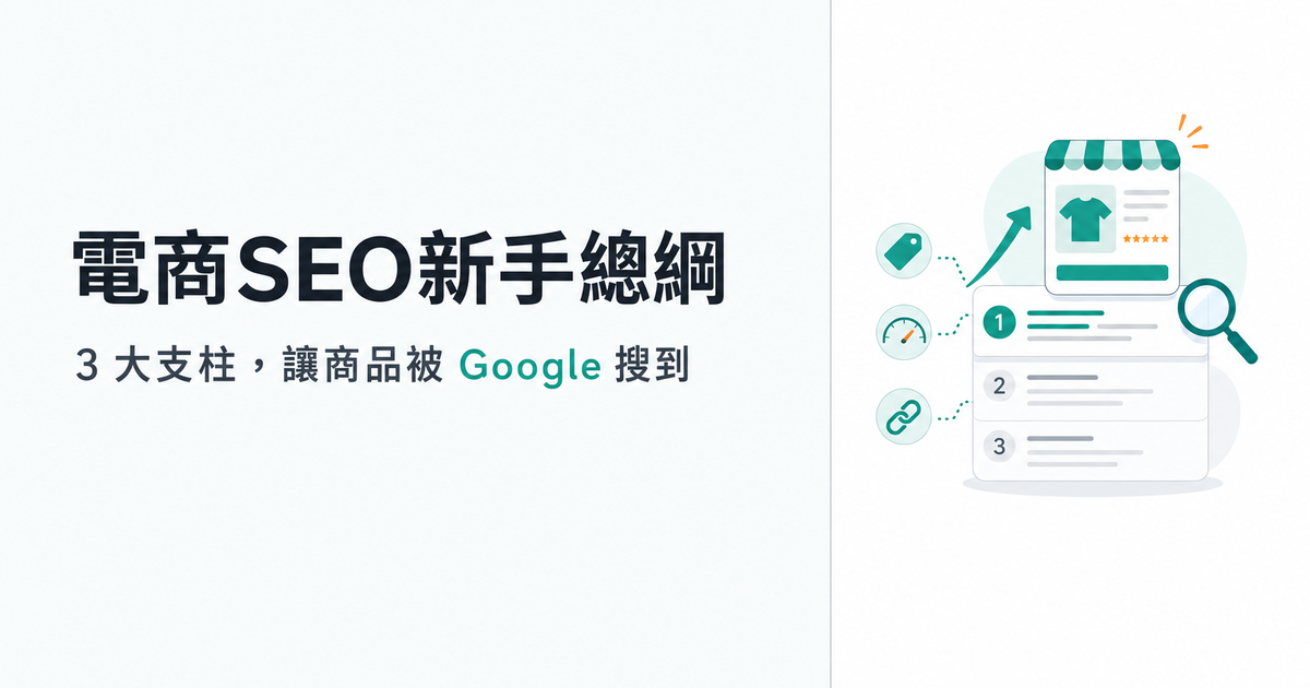 電商SEO新手總綱：3 大支柱 × 實作步驟，讓商品被 Google 搜到